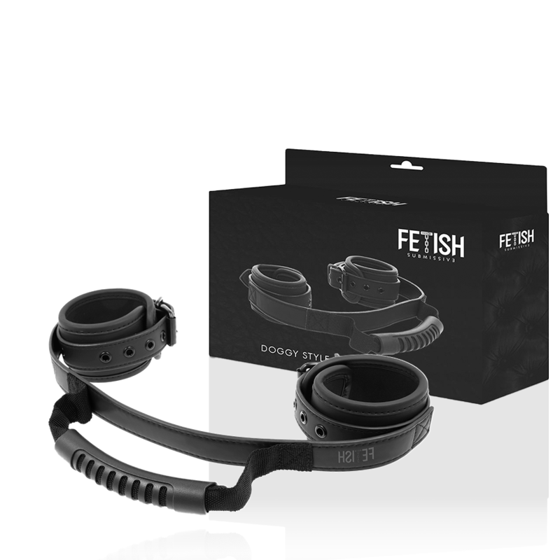 FETISH SUBMISSIVE – NOPRENE LINING HANDCUFFS WITH HANDLE