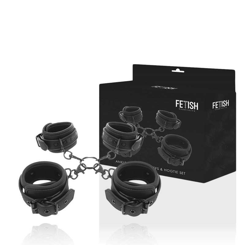 FETISH SUBMISSIVE – SET OF HAND AND ANKLE HANDCUFFS WITH NOPRENE LINING