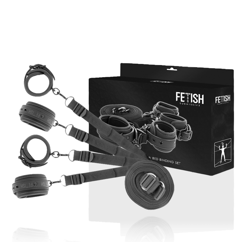 FETISH SUBMISSIVE – SET OF HANDCUFFS AND TIES WITH NOPRENE LINING