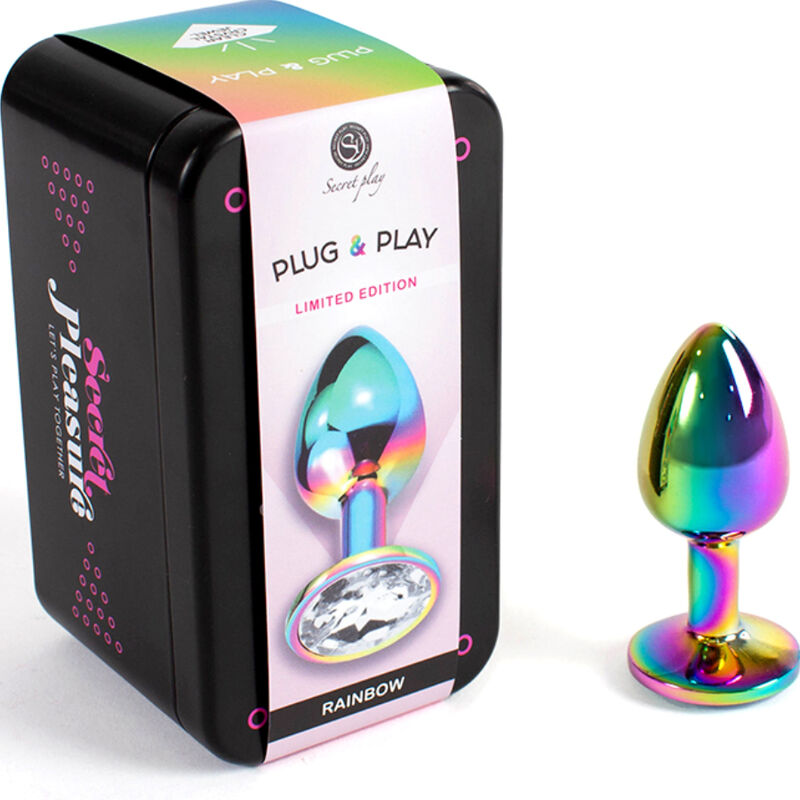 SECRETPLAY – METAL BUTT PLUG RAINBOW SMALL SIZE 7 CM