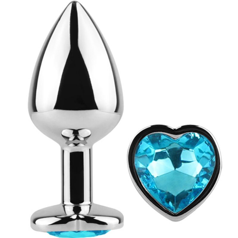 SECRETPLAY – METAL BUTT PLUG BLUE HEART SMALL SIZE 7 CM