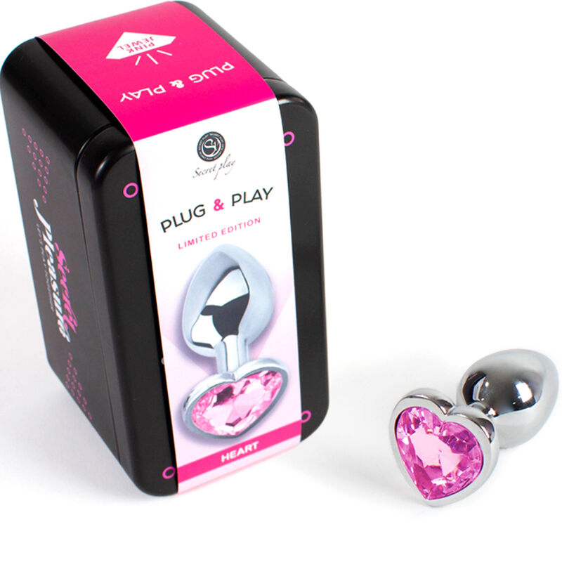 SECRETPLAY – METAL BUTT PLUG FUCHSIA HEART SMALL SIZE 7 CM