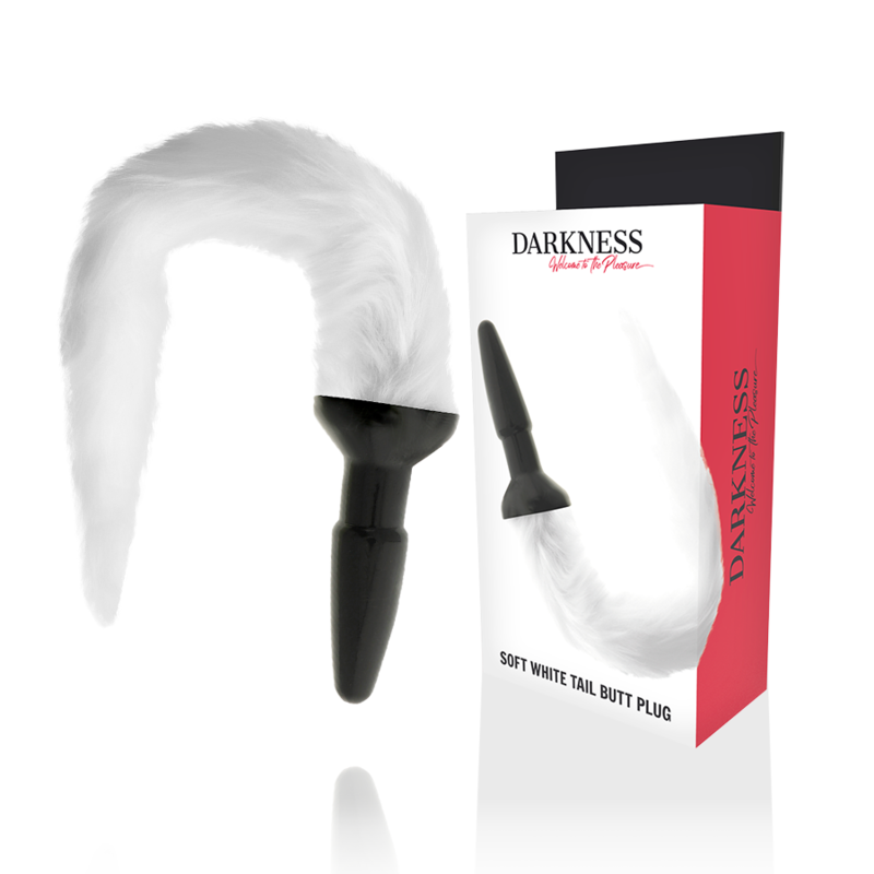 DARKNESS – SILICONE ANAL PLUG WITH WHITE TAIL