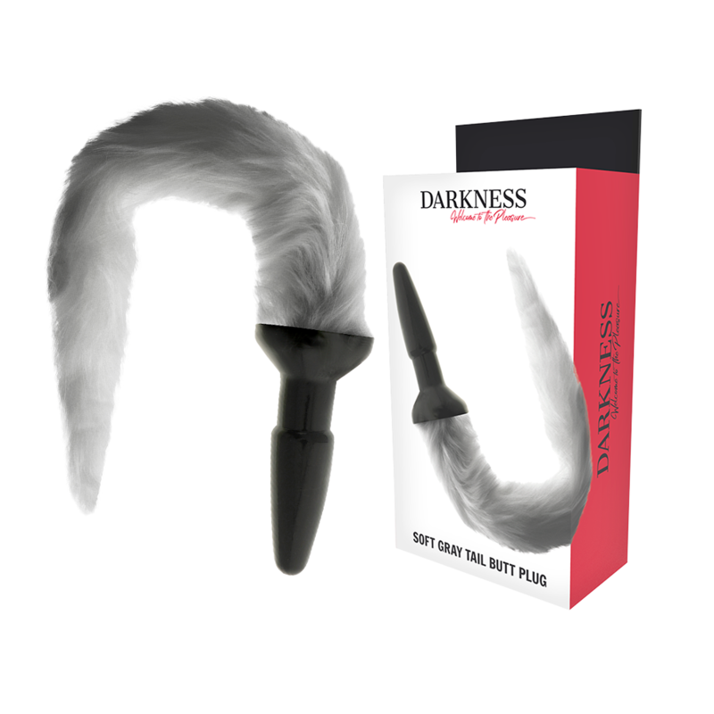 DARKNESS – SILICONE ANAL PLUG WITH GRAY TAIL