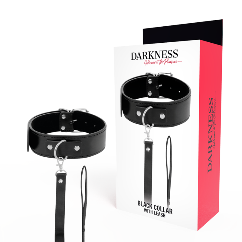 DARKNESS – POSTURE NECKLACE WITH LEATHER CHAIN