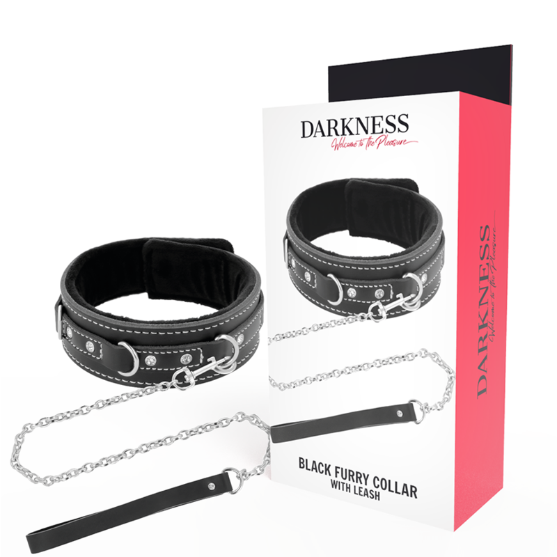 DARKNESS – HIGH QUALITY LEATHER NECKLACE WITH LEASH
