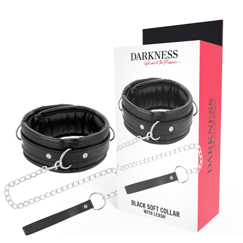 DARKNESS – SOFT LEATHER NECKLACE WITH CHAIN