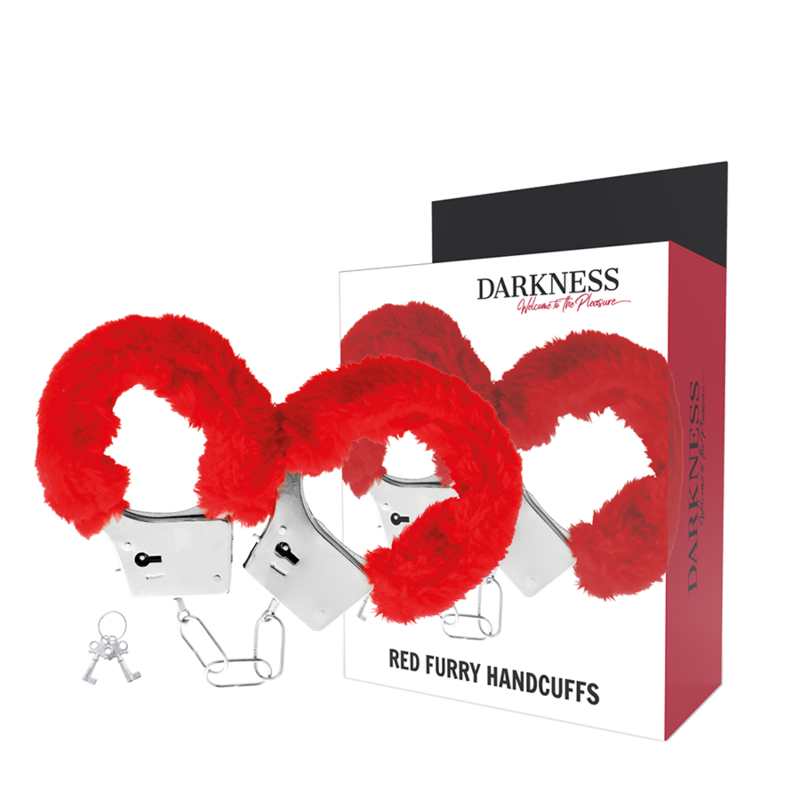 DARKNESS – RED LINED METAL HANDCUFFS