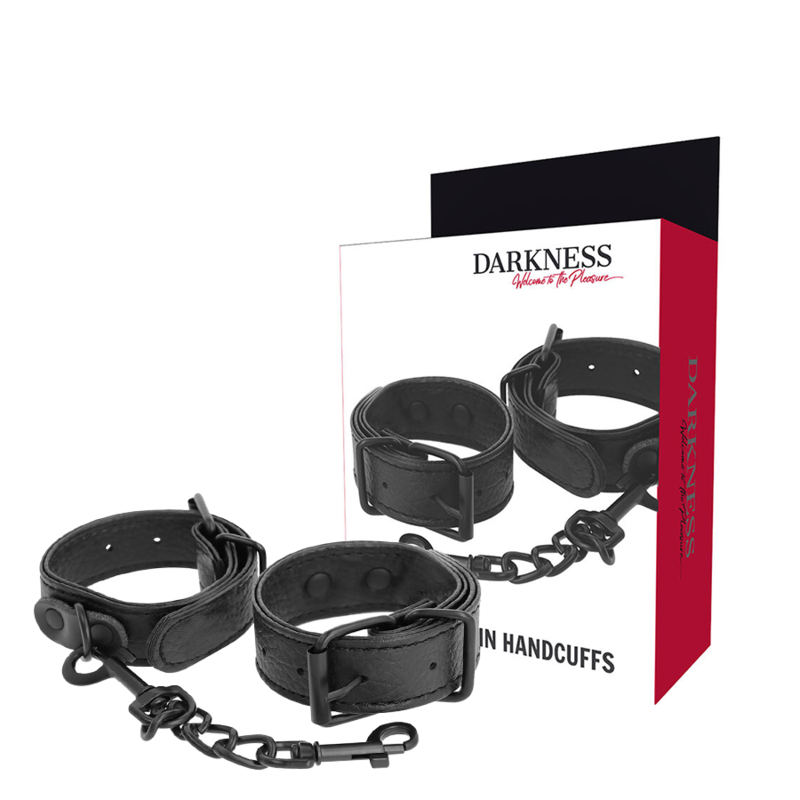 DARKNESS – WIDE THIN TEXTURED HANDCUFFS