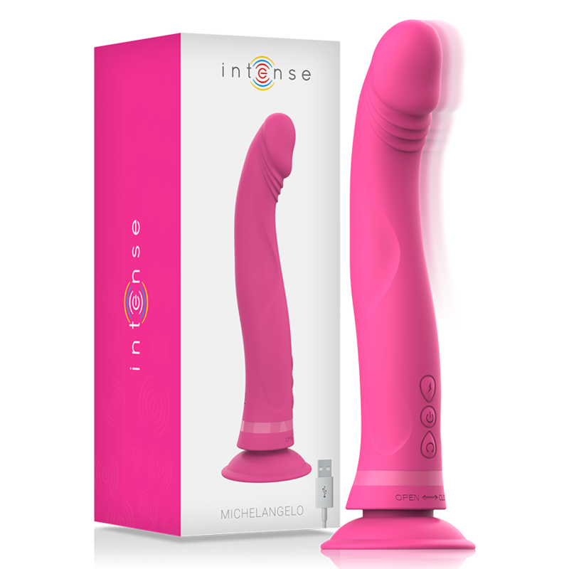 INTENSE – MICHELANGELO PINK SILICONE VIBRATOR DILDO