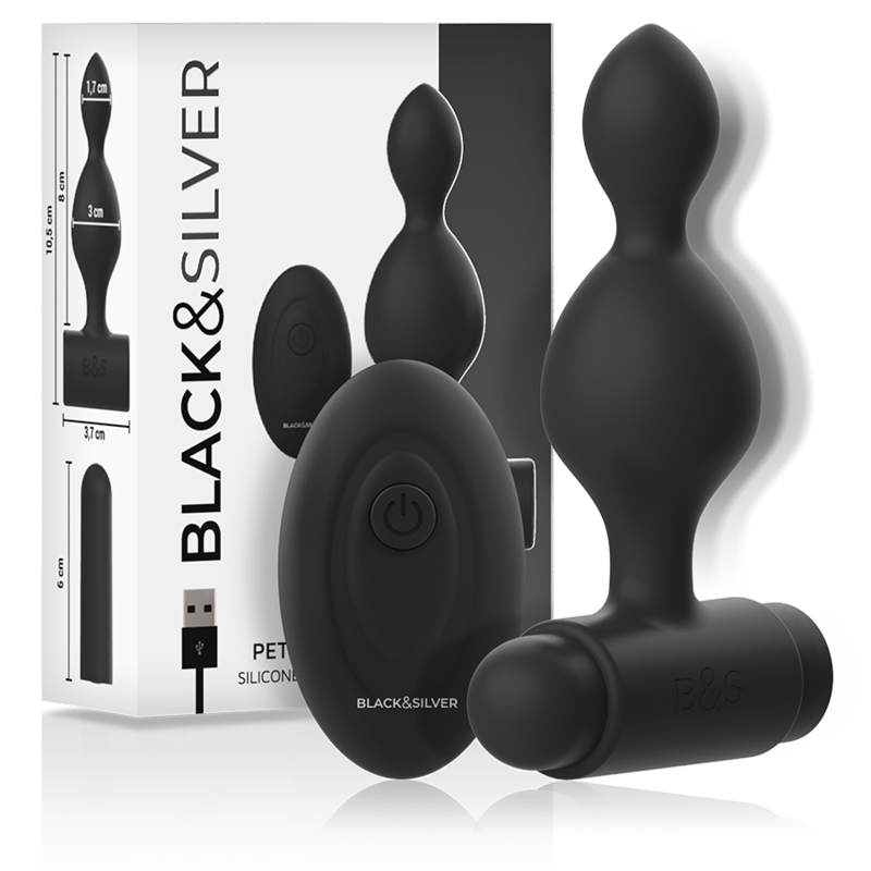 BLACKSILVER – TUCKER SMALL SILICONE ANAL PLUG REMOTE CONTROL