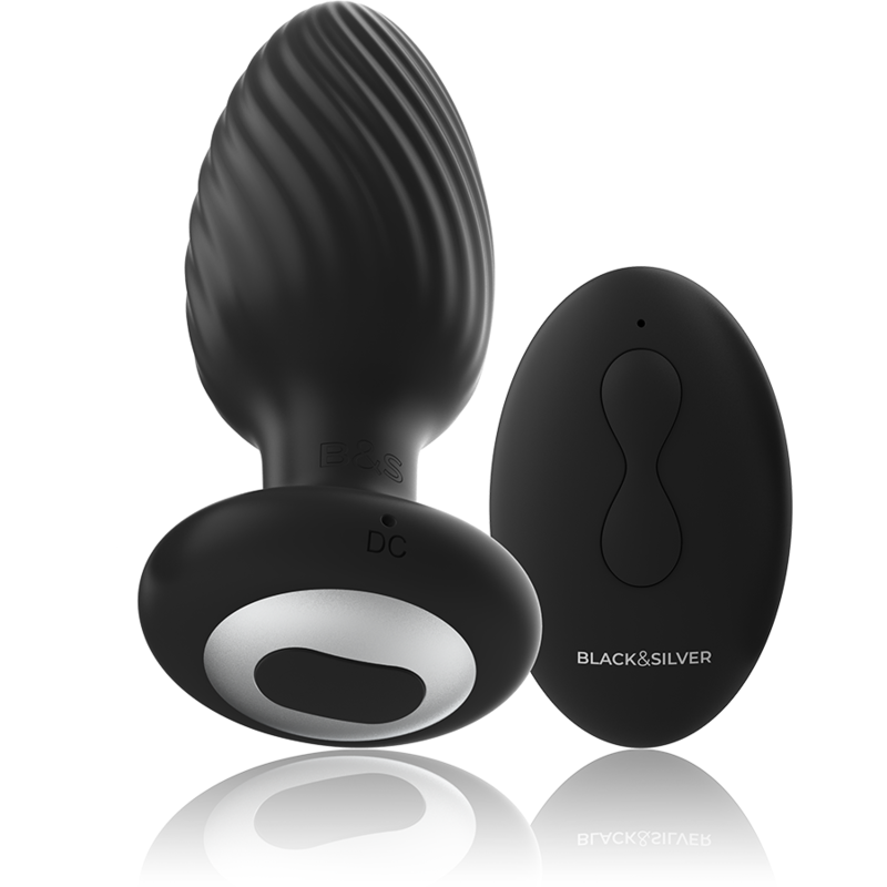BLACKSILVER – WELLS PLUG SILICONE ANAL ROTATOR REMOTE CONTROL