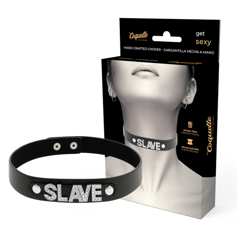 COQUETTE CHIC DESIRE – SLAVE VEGAN LEATHER CHOKER