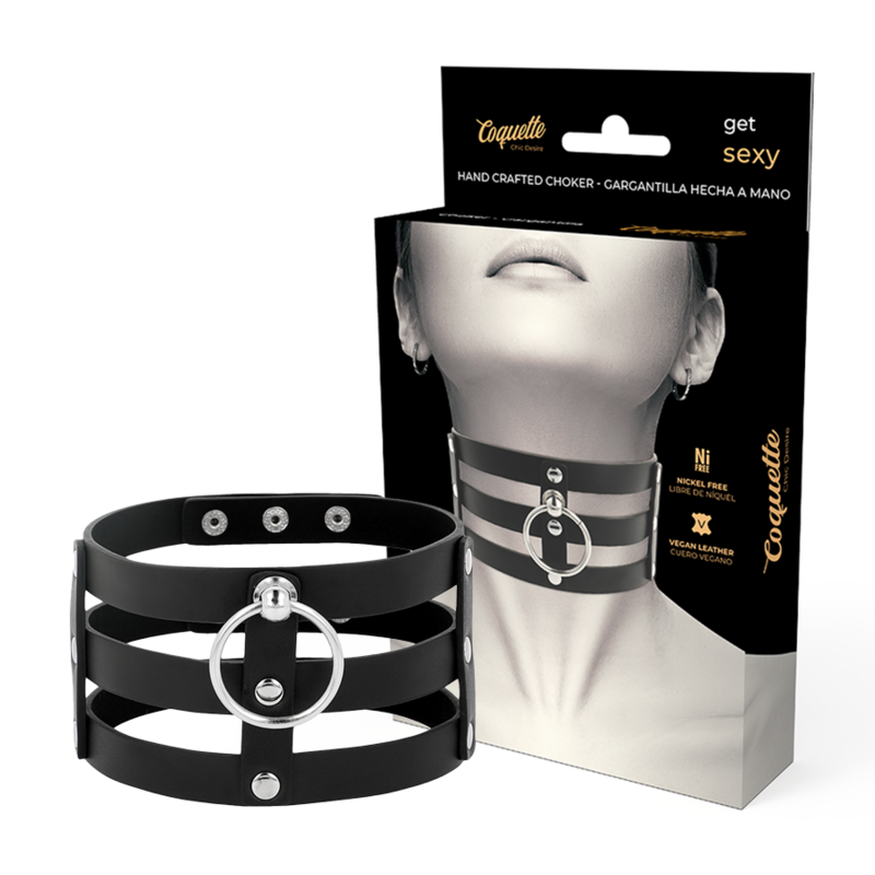 COQUETTE CHIC DESIRE – FETISH STYLE VEGAN LEATHER CHOKER