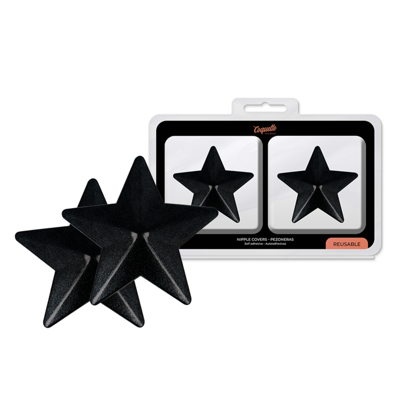 COQUETTE CHIC DESIRE – NIPPLE COVERS BLACK STARS