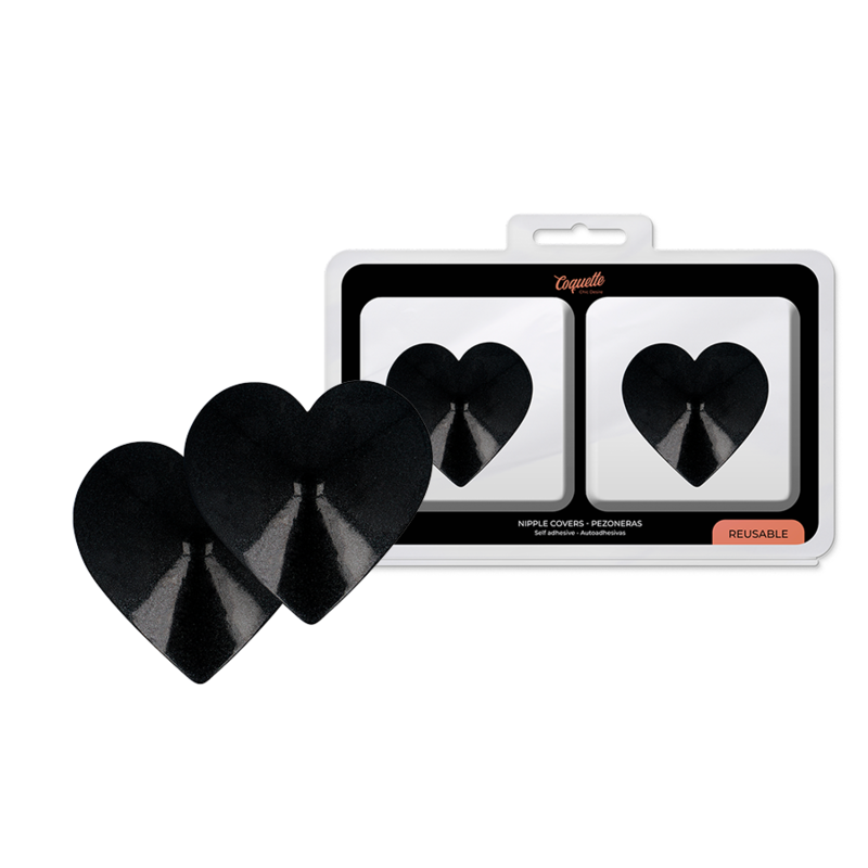 COQUETTE CHIC DESIRE – NIPPLE COVERS BLACK HEARTS