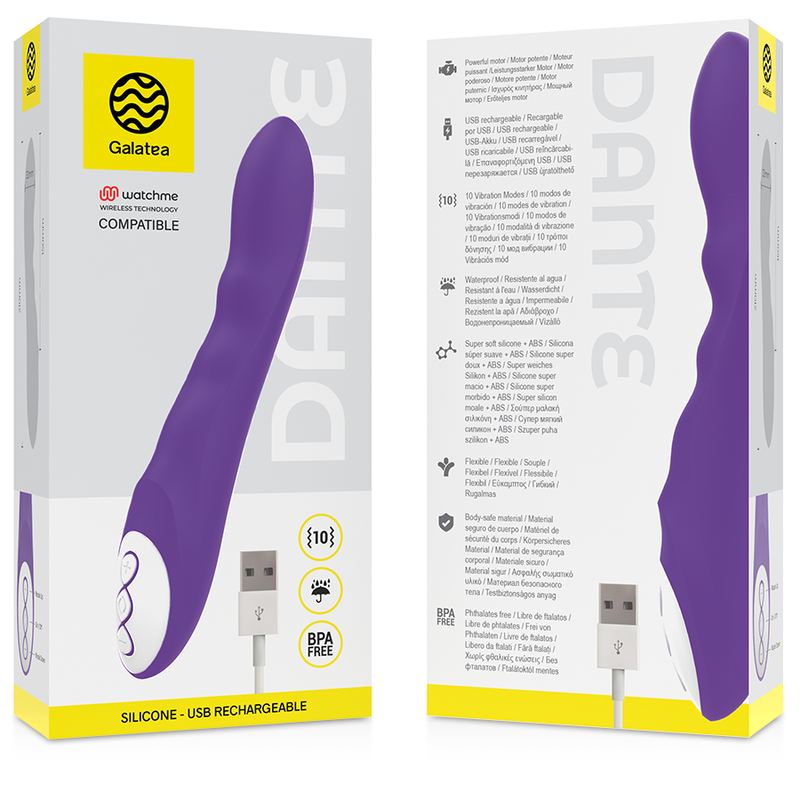 GALATEA – DANTE LILAC VIBRATOR COMPATIBLE WITH WATCHME WIRELESS TECHNOLOGY
