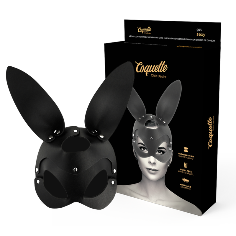 COQUETTE CHIC DESIRE – VEGAN LEATHER MASK WITH BUNNY EARS
