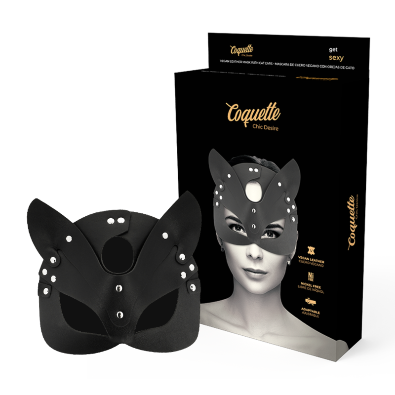COQUETTE CHIC DESIRE – VEGAN LEATHER MASK WITH BUNNY EARS