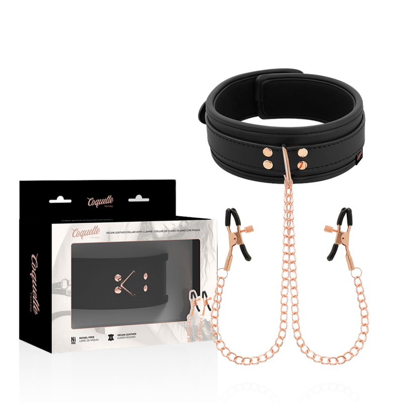 COQUETTE CHIC DESIRE – FANTASY NIPPLE CLAMP NECKLACE WITH NEOPRENE LINING