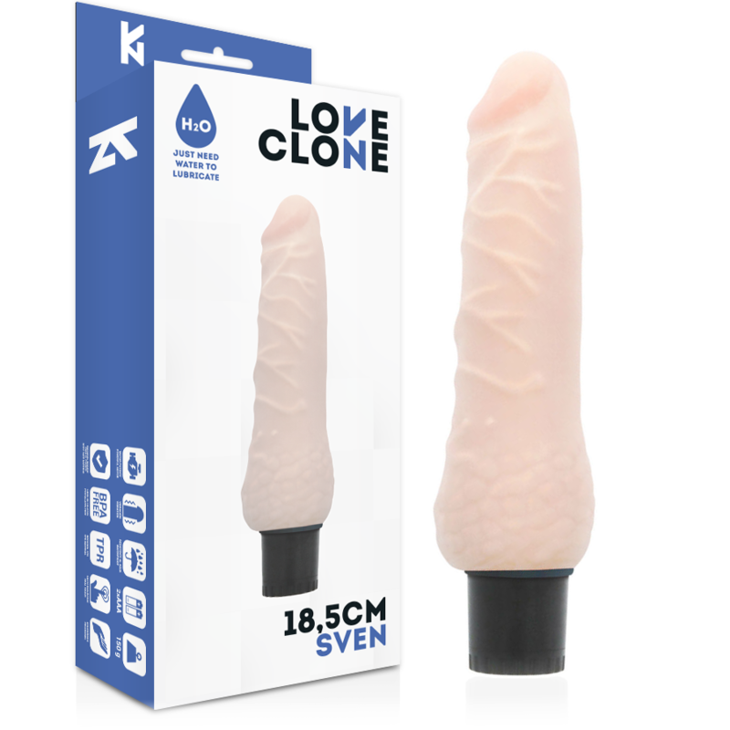 LOVECLONE – SVEN SELF LUBRICATION VIBRATOR 18.5 CM -O- 3.3 CM