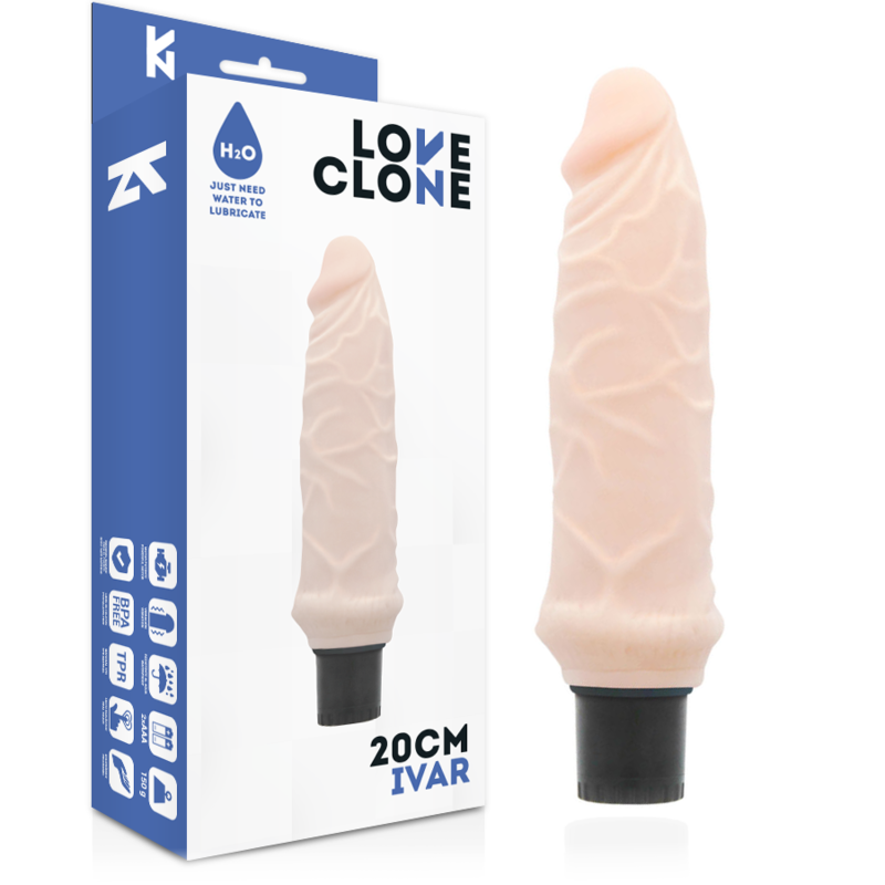 LOVECLONE – IVAR SELF LUBRICATION VIBRATOR 20 CM -O- 3.7 CM