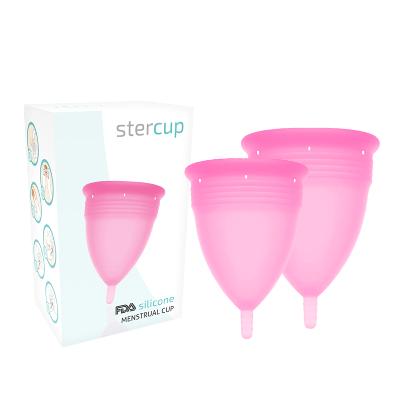 STERCUP – FDA SILICONE MENSTRUAL CUP PACK SIZE S + L PINK