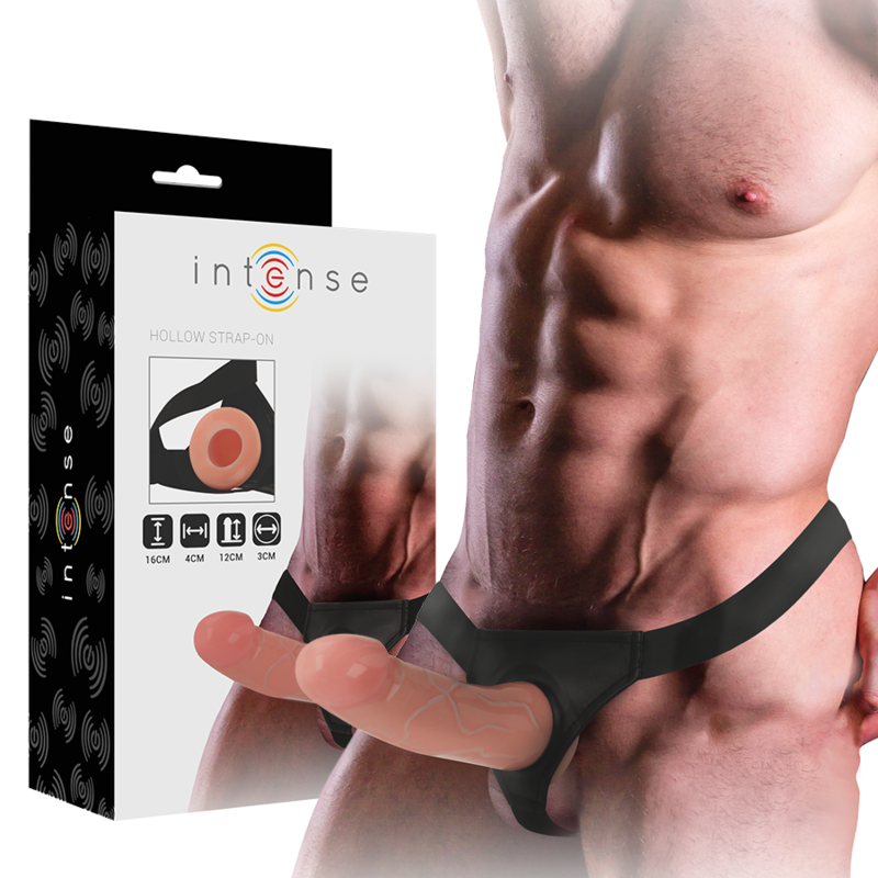 INTENSE – HOLLOW HARNESS WITH DILDO 16 X 3 CM