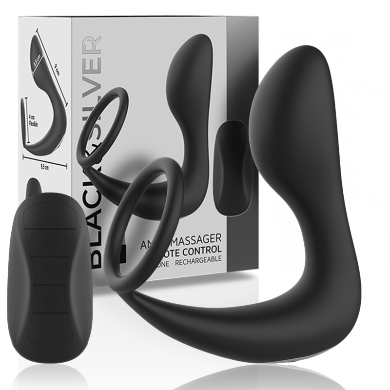 BLACKSILVER – REMOTE CONTROL ANAL MASSAGER RECHARGEABLE SILICONE BLACK