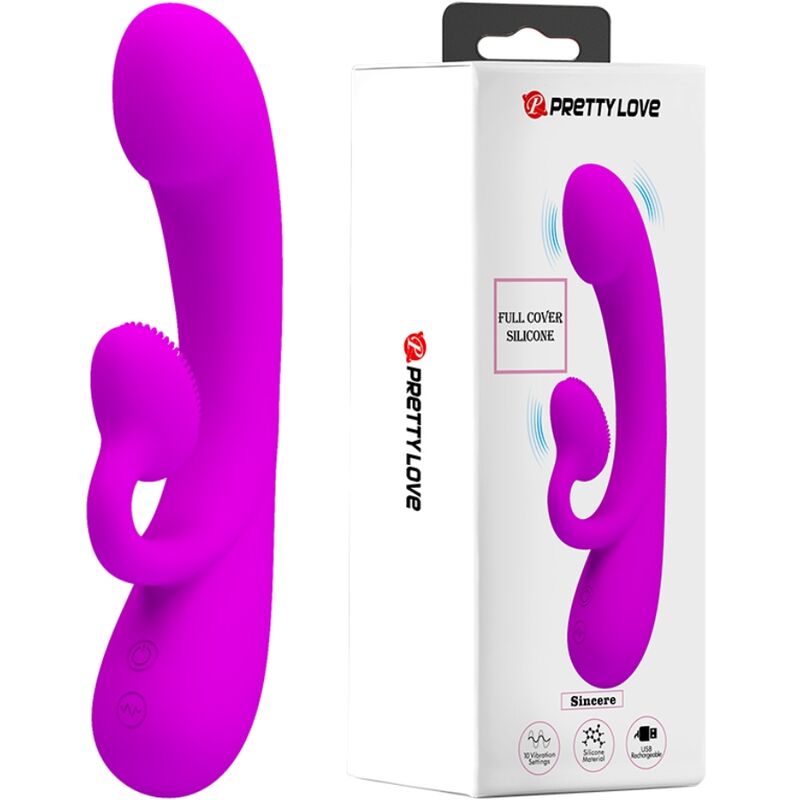 PRETTY LOVE – SINCERE VIBRATOR AND CLITORAL STIMULATING WAVES PURPLE SILICONE
