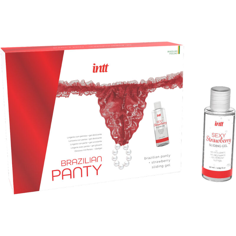 INTT RELEASES – BRAZILIAN RED PANTY WITH PEARLS AND LUBRICATING GEL 50 ML