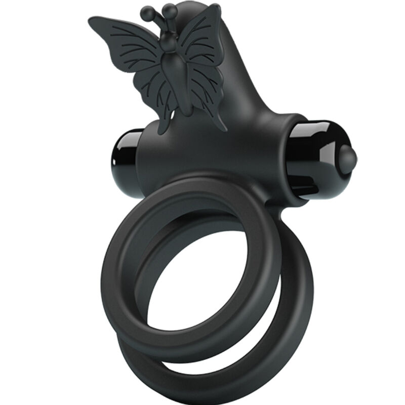 PRETTY LOVE – DOUBLE VIBRATING RING WITH BLACK STIMULATOR