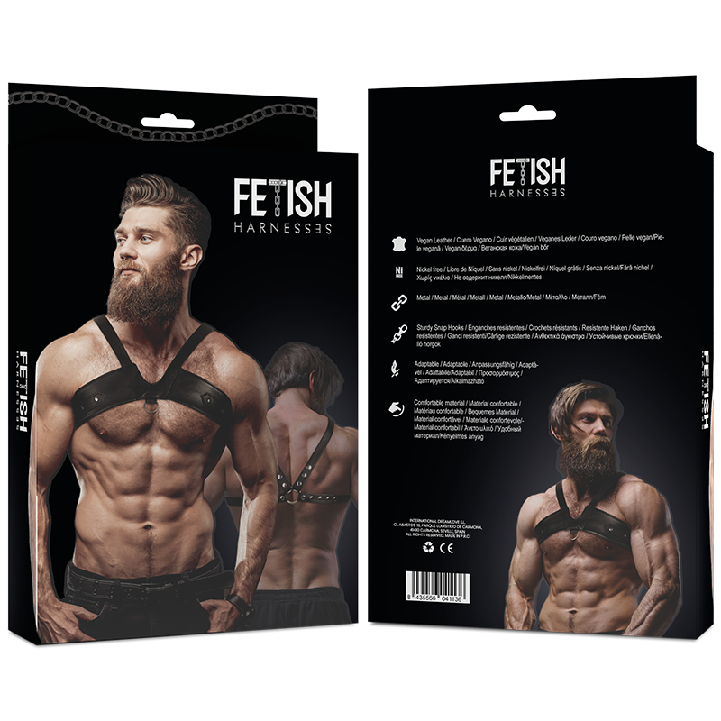 FETISH SUBMISSIVE ATTITUDE – MENS BRIGADE ECO-LEATHER CHEST HARNESS