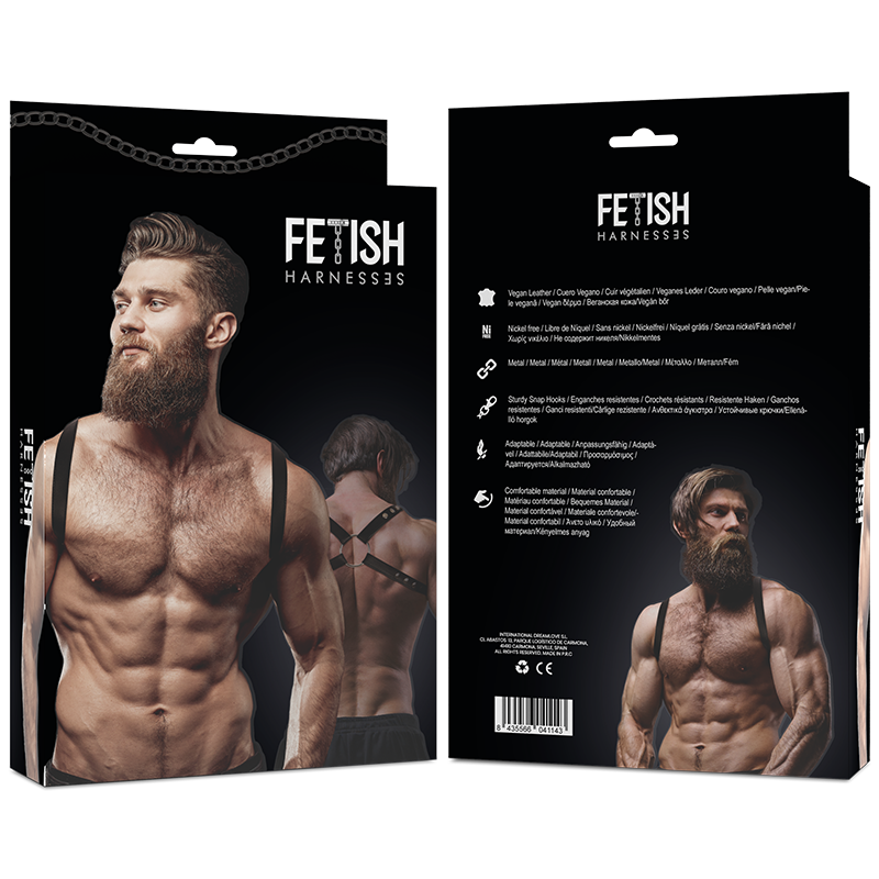 FETISH SUBMISSIVE ATTITUDE – MENS ECO-LEATHER BACK HARNESS