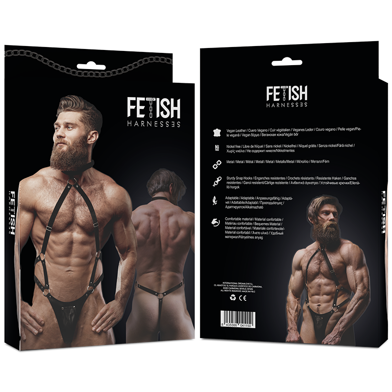 FETISH SUBMISSIVE ATTITUDE – MENS ECO-LEATHER JOCK STRAP HARNESS