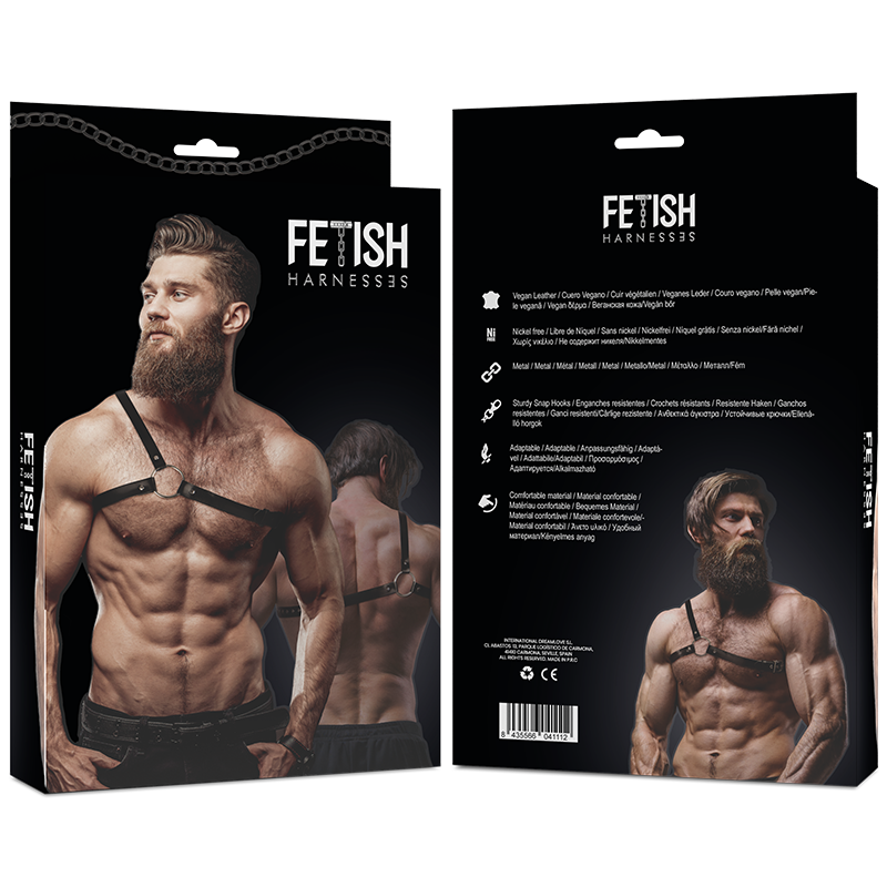 FETISH SUBMISSIVE – ATTITUDE MENS CROSSED SHOULDER ECO LEATHER HARNESS