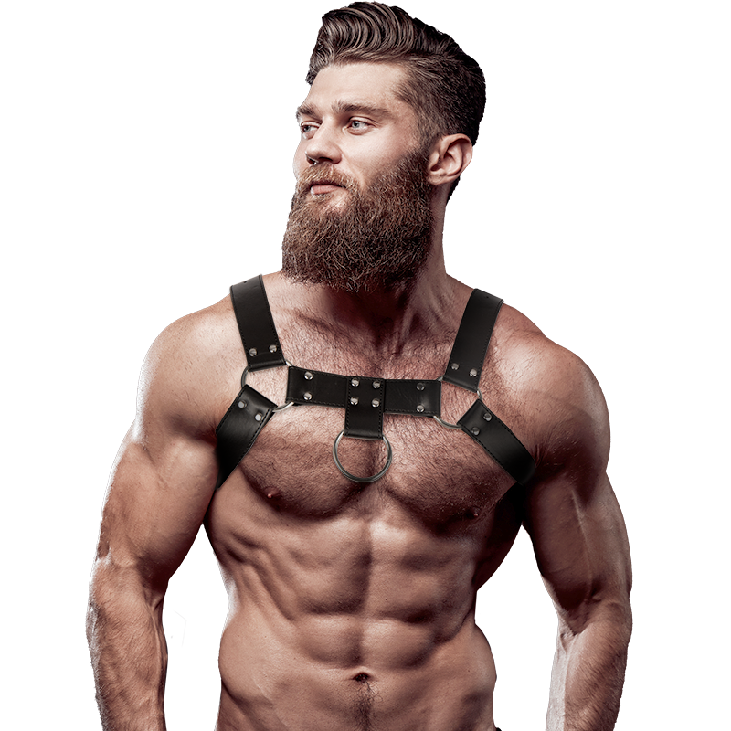 FETISH SUBMISSIVE ATTITUDE – MENS ECO-LEATHER CHEST HARNESS