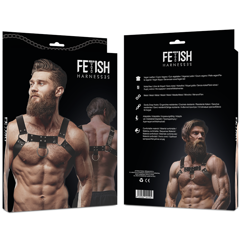 FETISH SUBMISSIVE ATTITUDE – MENS ECO-LEATHER CHEST HARNESS