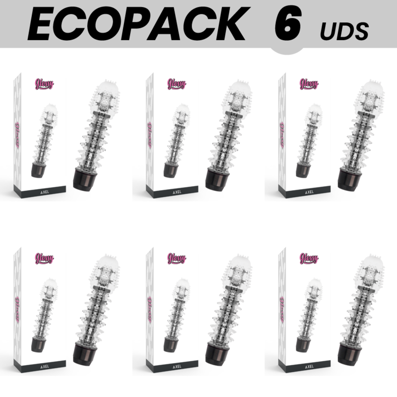 ECOPACK 6 UNITS – GLOSSY AXEL VIBRATOR BLACK