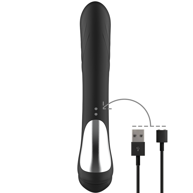 BLACKSILVER - JAMIE RECHARGEABLE SILICONE RABBIT STIMULATOR BLACK - Image 4