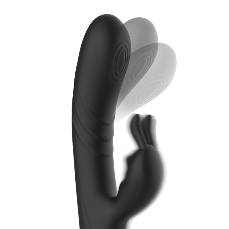 BLACKSILVER - JAMIE RECHARGEABLE SILICONE RABBIT STIMULATOR BLACK - Image 3