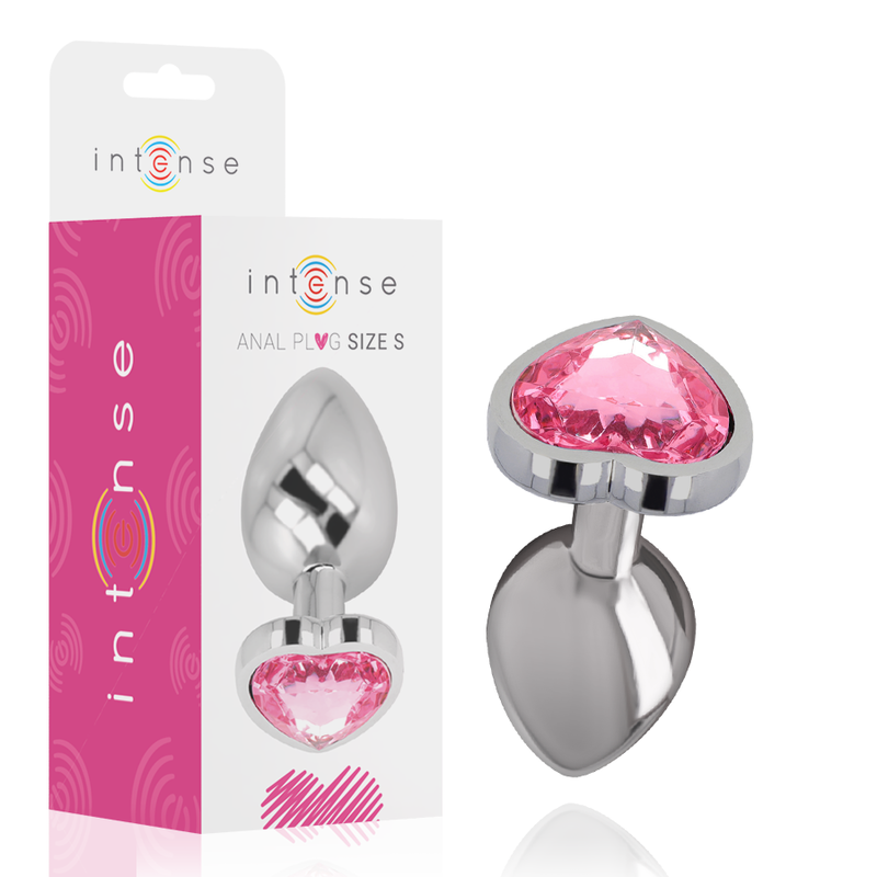 INTENSE – ALUMINUM METAL ANAL PLUG PINK HEART SIZE S