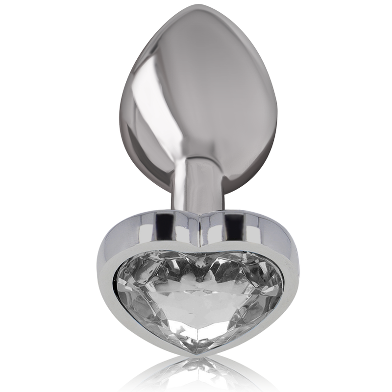 INTENSE – ALUMINUM METAL ANAL PLUG WHITE HEART SIZE M