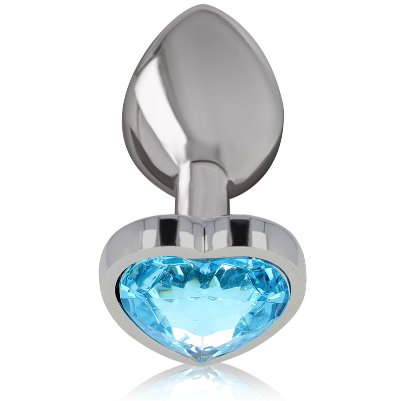 INTENSE – ALUMINUM METAL ANAL PLUG BLUE HEART SIZE M