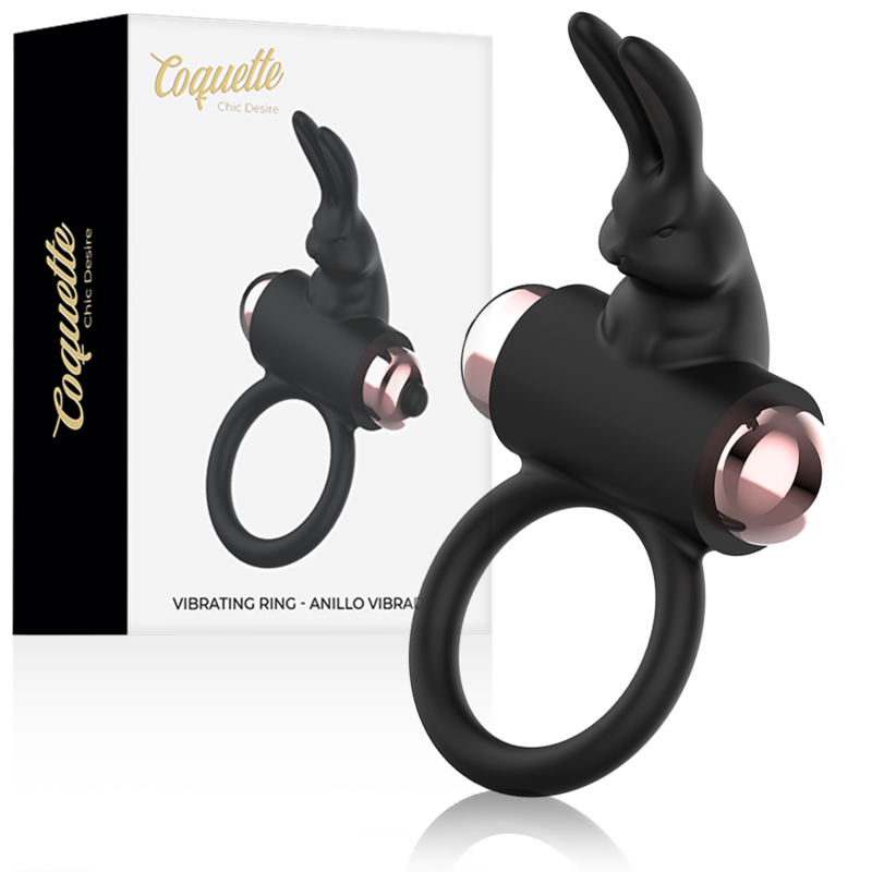 COQUETTE CHIC DESIRE – COCK RING WITH VIBRATOR BLACK/ GOLD