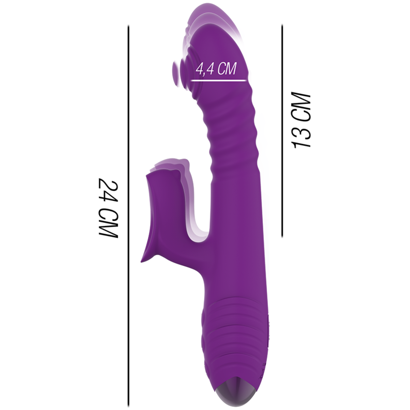 INTENSE - IGGY MULTIFUNCTION RECHARGEABLE VIBRATOR UP  DOWN WITH CLITORAL STIMULATOR PURPLE - Image 3