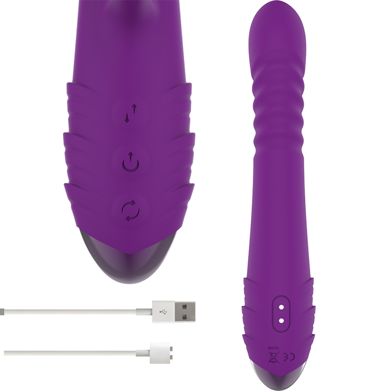 INTENSE - IGGY MULTIFUNCTION RECHARGEABLE VIBRATOR UP  DOWN WITH CLITORAL STIMULATOR PURPLE - Image 4