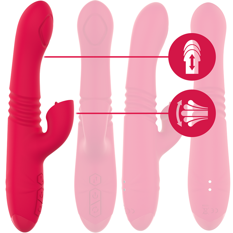 INTENSE – DUA MULTIFUNCTION RECHARGEABLE UP  DOWN VIBRATOR WITH RED TONGUE