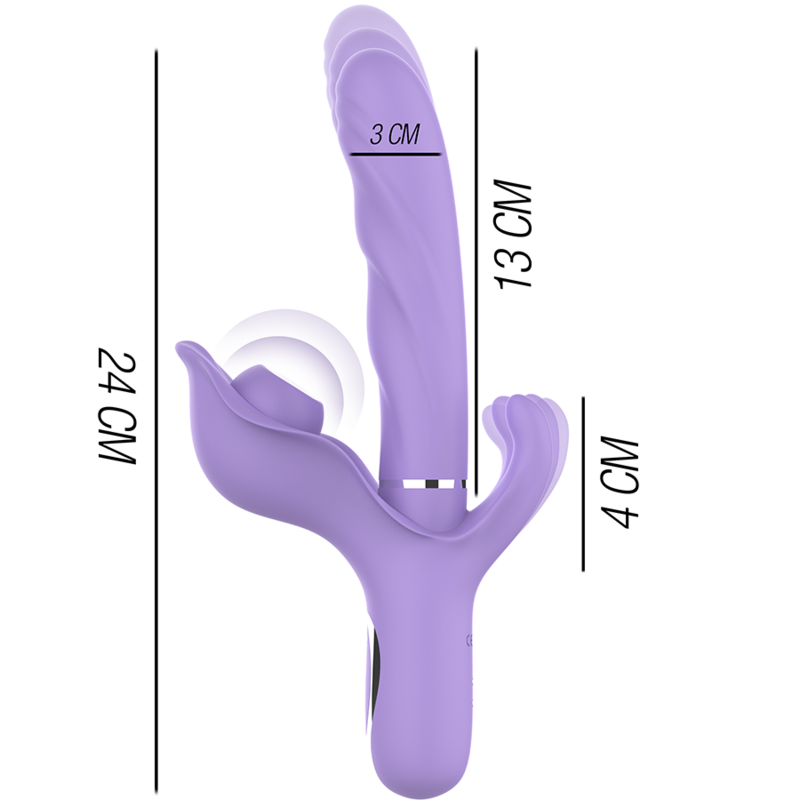 INTENSE - BILLIE MULTIFUNCTIONAL RECHARGEABLE SUCTION VIBRATOR WITH PURPLE PUSH BUTTON - Image 3