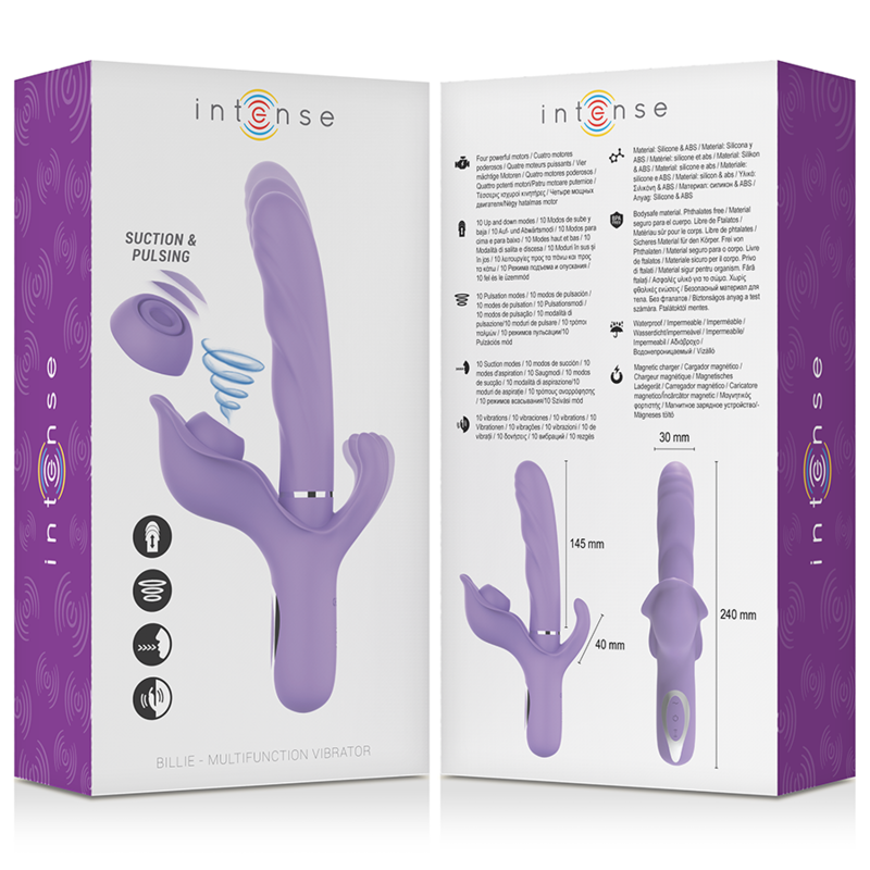 INTENSE - BILLIE MULTIFUNCTIONAL RECHARGEABLE SUCTION VIBRATOR WITH PURPLE PUSH BUTTON - Image 5